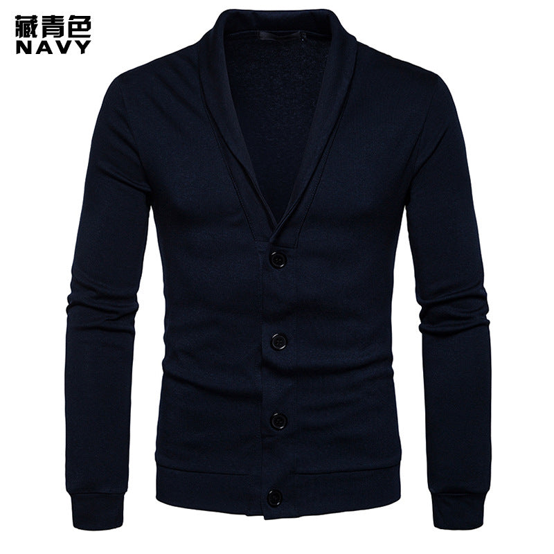 Stylish Pure White Sweater Coat Novelty Fitness Top Button Cardigan Men ...