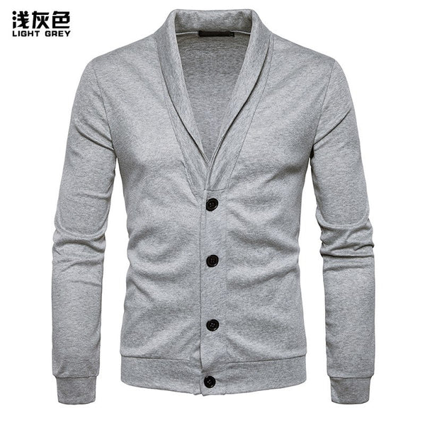 Stylish Pure White Sweater Coat Novelty Fitness Top Button Cardigan Men ...