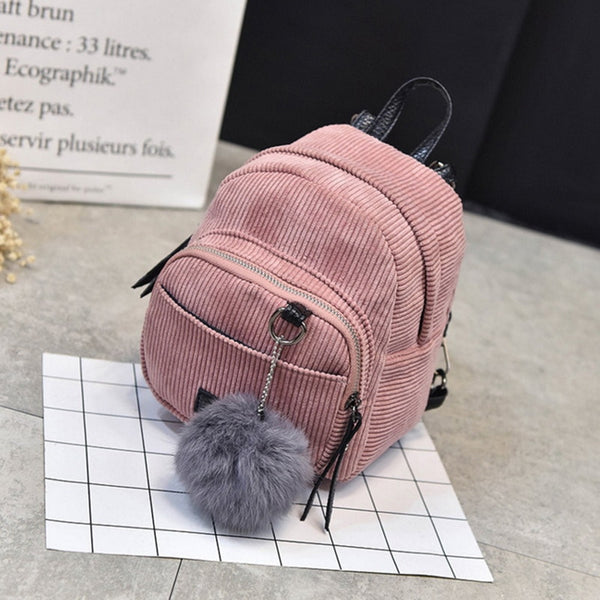 Women 2018 Cute Backpack For Teenagers Children Corduroy Mini Back Pack ...