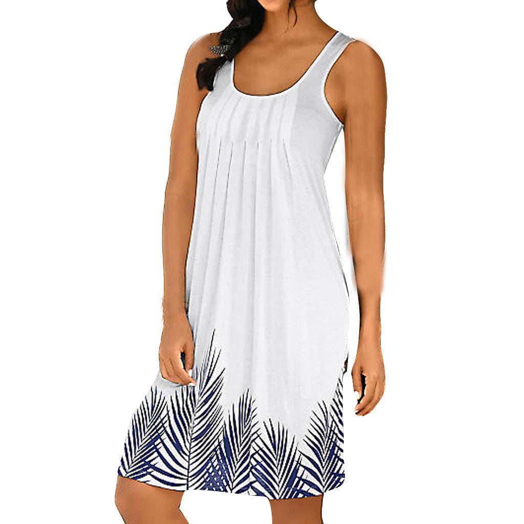 white summer dress knee length