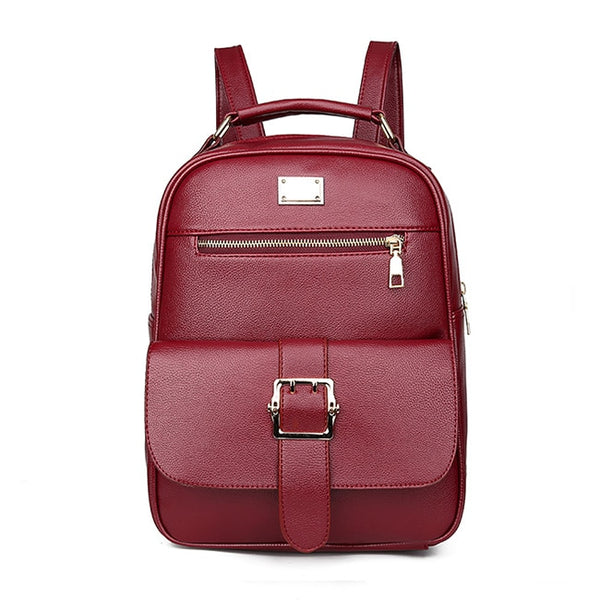Women's Backpack Simple And Comfortable Elegant Neutral Female Bag Pu ...