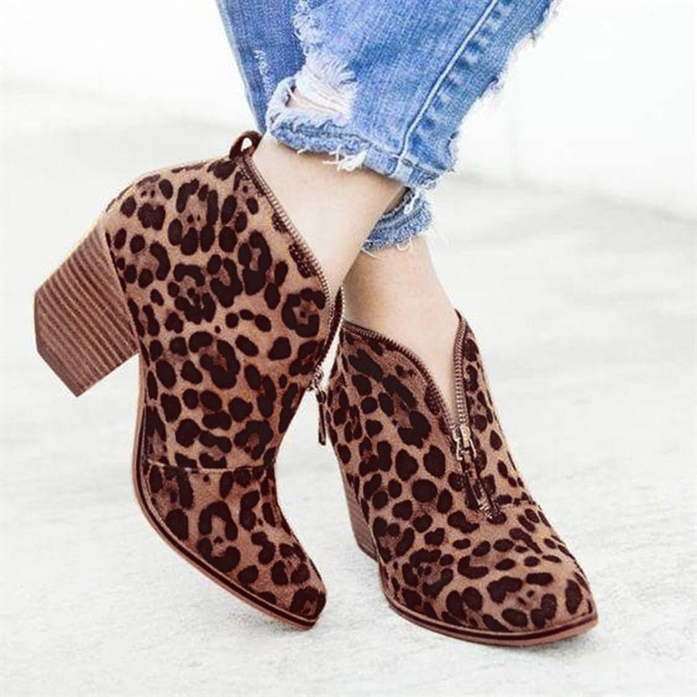 ankle boots leopard print