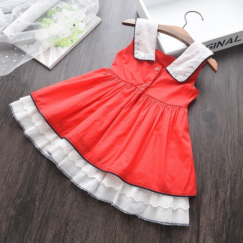 baby red dress for girls christmas dress summer princess cotton vintage ...