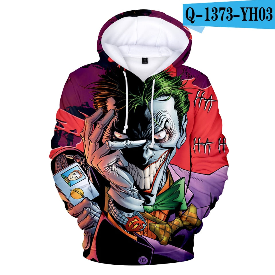 haha joker 3D Print Sweatshirt Hoodies Men and women Hip Hop Funny ...