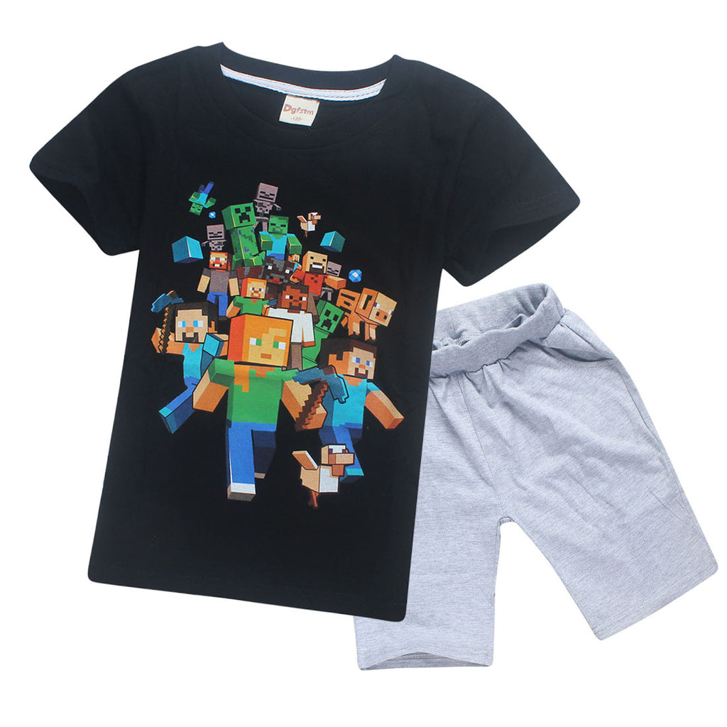 Roblox Kids Clothes T Shirt Shorts Children S Sets Minecraft Kids Cl Thefashionique - ijpy shirt template roblox