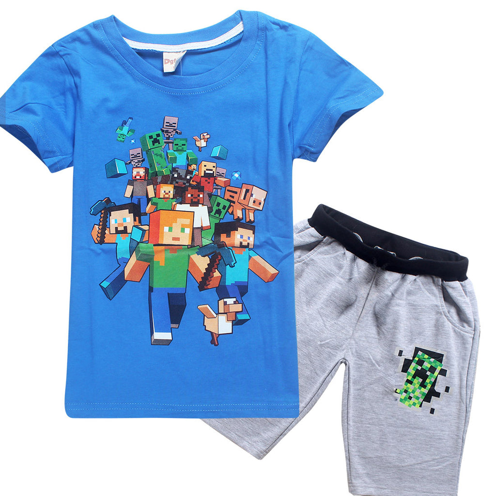 Roblox Kids Clothes T Shirt Shorts Children S Sets Minecraft Kids Cl Thefashionique - boy shorts roblox