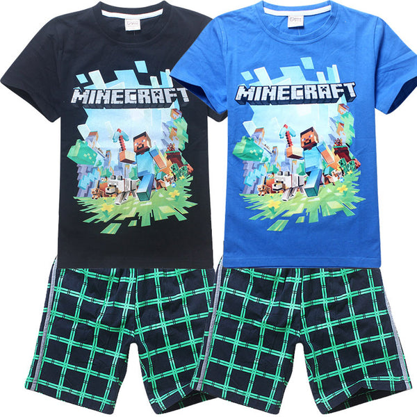 Roblox Kids Clothes T Shirt Shorts Children S Sets Minecraft Kids Clothing Sets Short Boys Kids Sports Set Cotton Girl Dress Thefashionique - roblox black t shirt w gold chain gold watch tat roblox black tshirt roblox shirt