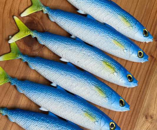 6 Exclusive Opelu Custom Soft bait.