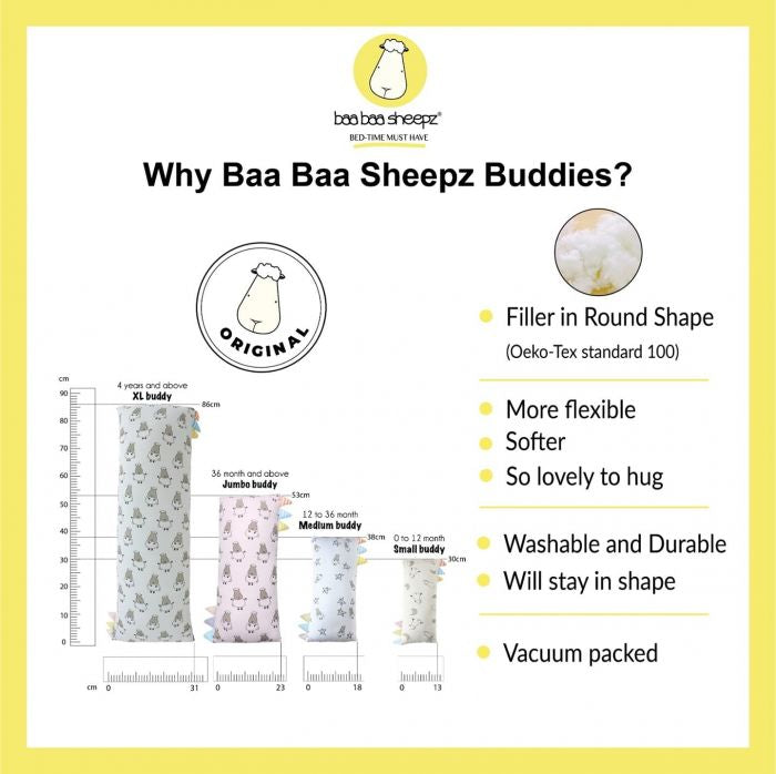 Baa Baa Sheepz Bed Time Buddy - Big Sheepz Grey | The Nest Attachment Parenting Hub