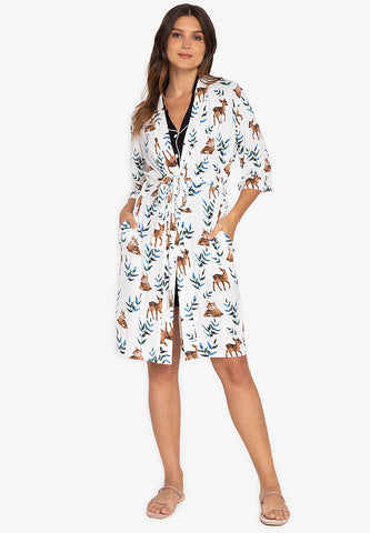 Little K Bamboo Mommy Robe Spring Deer | The Nest Attachment Parenting Hub