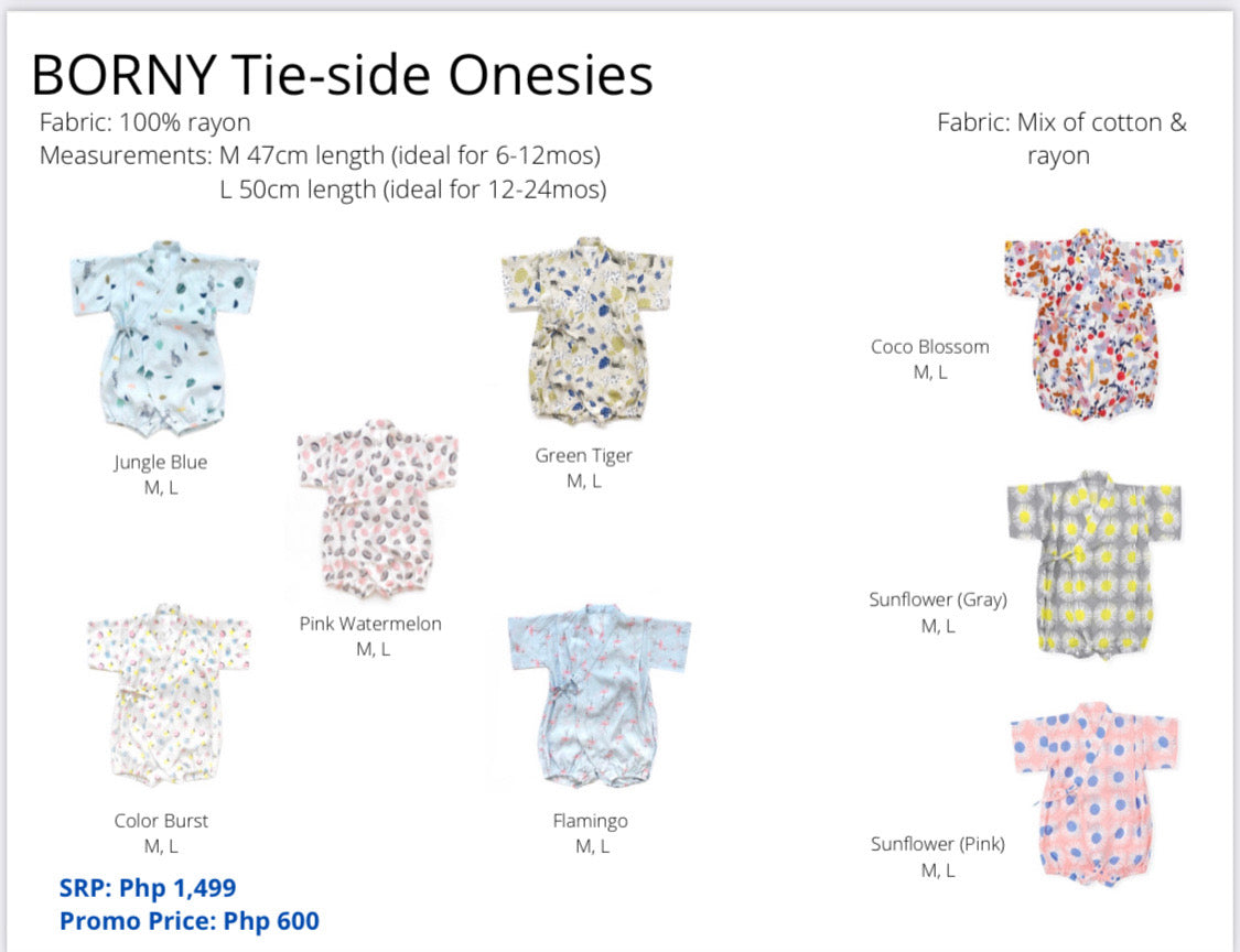 Borny Tie-Side Onesie Jungle (Blue) | The Nest Attachment Parenting Hub