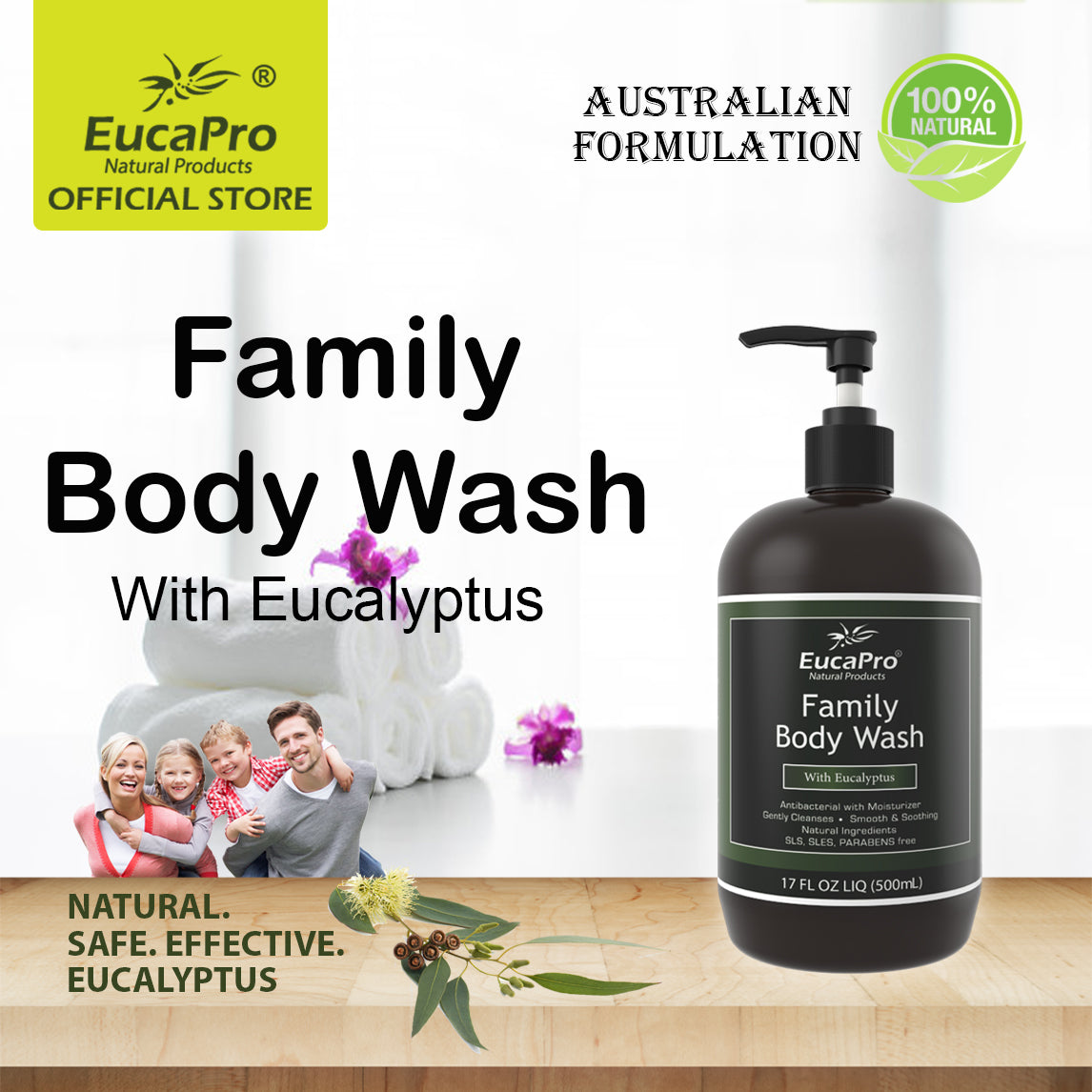 Eucapro Antibacterial Family Body Wash - Eucalyptus | The Nest Attachment Parenting Hub
