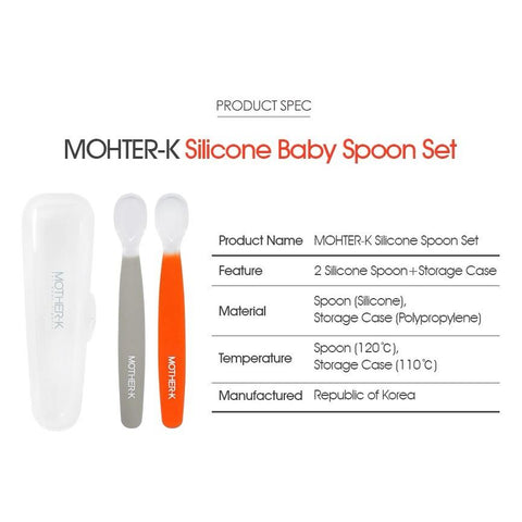 Mother-K Silicone Baby Spoon Set 6m+ | The Nest Attachment Parenting Hub