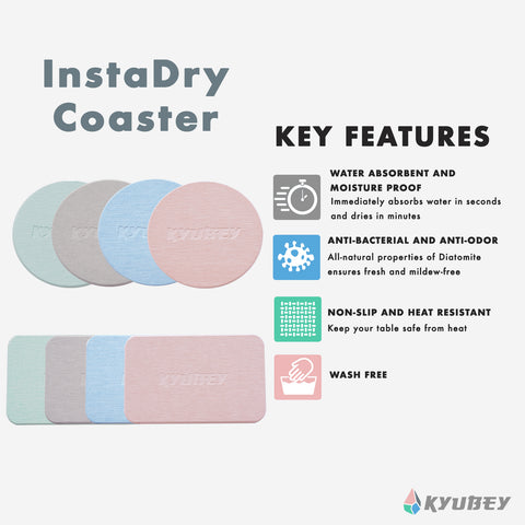 Kyubey Instadry Rectangular Coaster | The Nest Attachment Parenting Hub