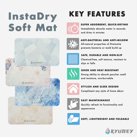 Kyubey Instadry Soft Mat Marble Series | The Nest Attachment Parenting Hub
