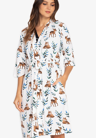 Little K Bamboo Mommy Robe Spring Deer | The Nest Attachment Parenting Hub