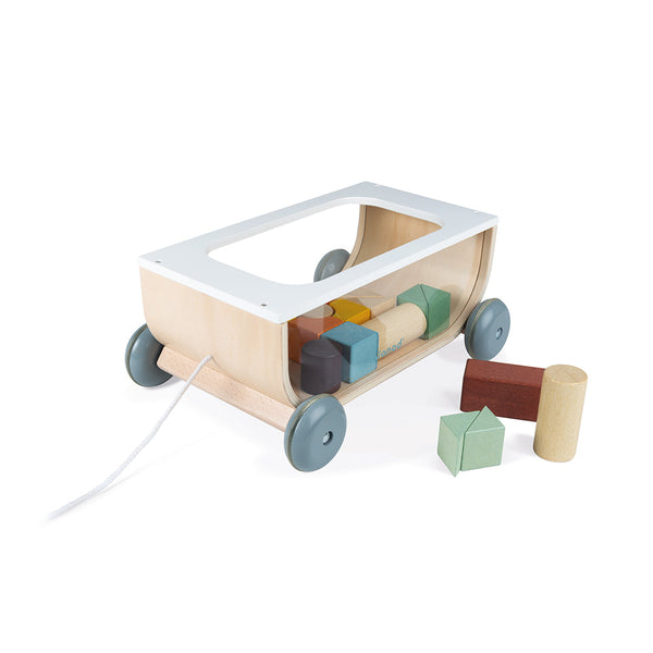 Janod Sweet Cocoon Cart With Blocks (J04407) | The Nest Attachment Parenting Hub