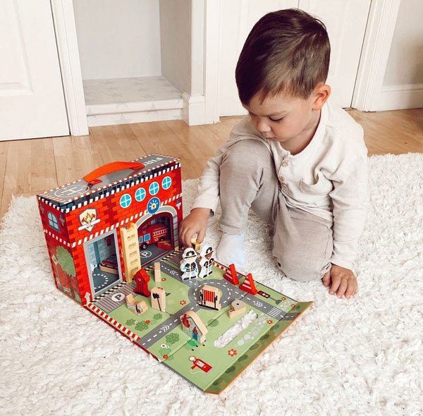 Tooky Toys Fire Station Story Box | The Nest Attachment Parenting Hub