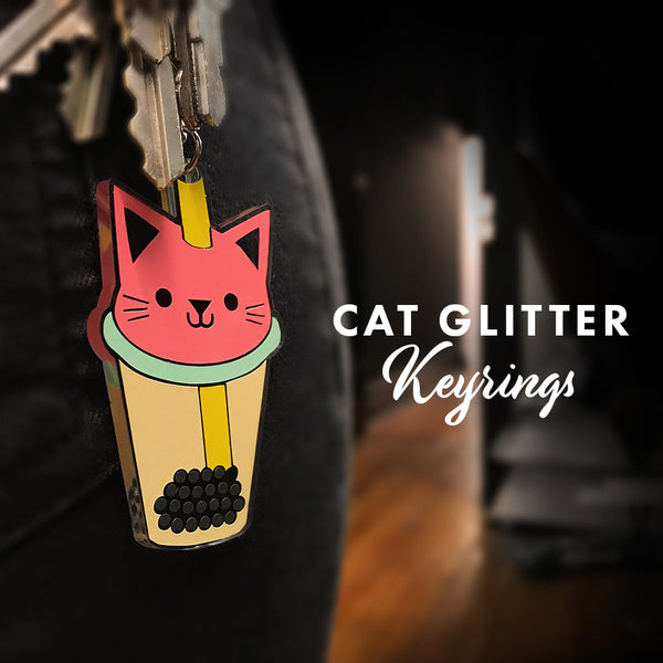 Cat Glitter Keyrings The Cat Cafe  Purrth
