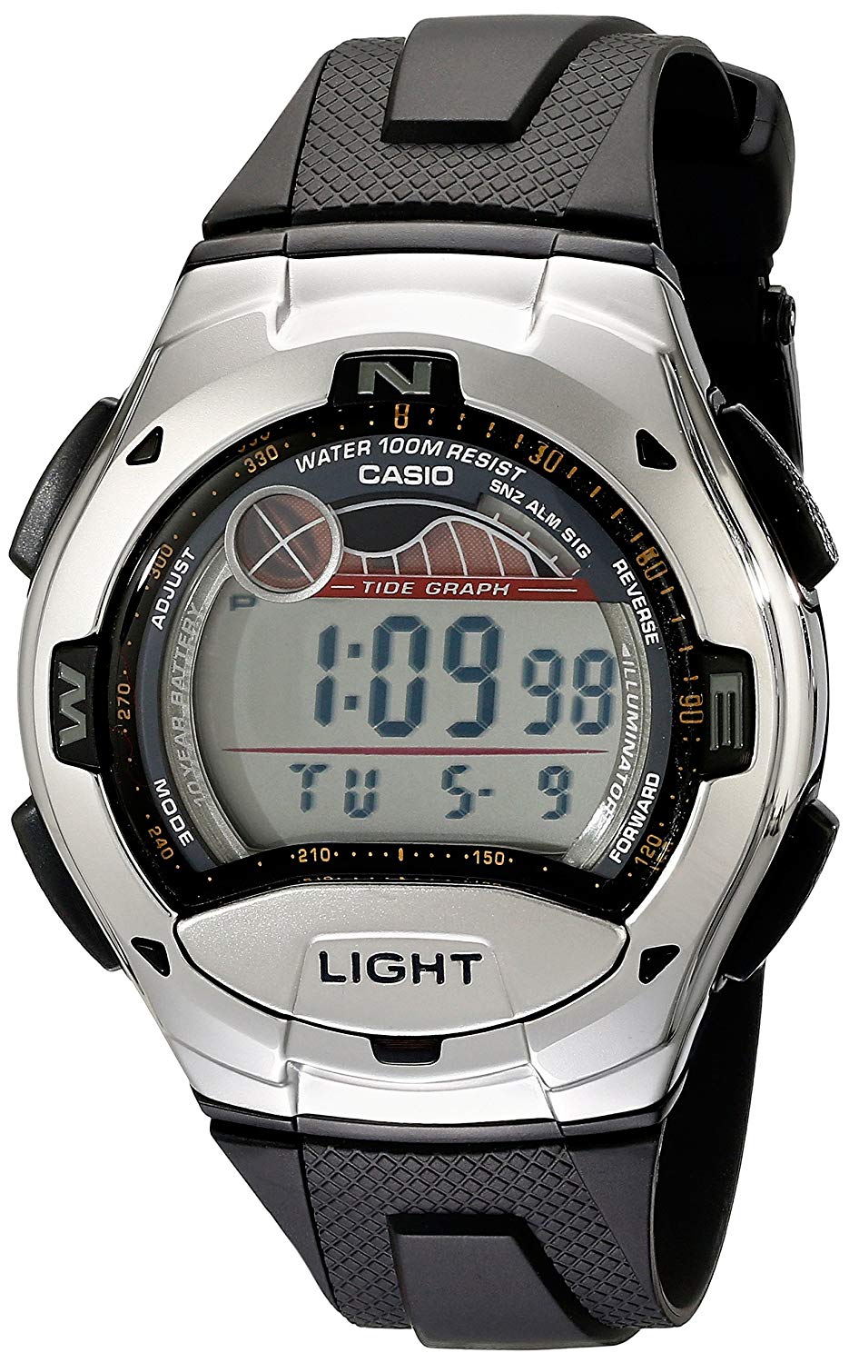 casio womens waterproof watches with tide graph