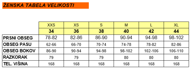 gornik tabela velikosti