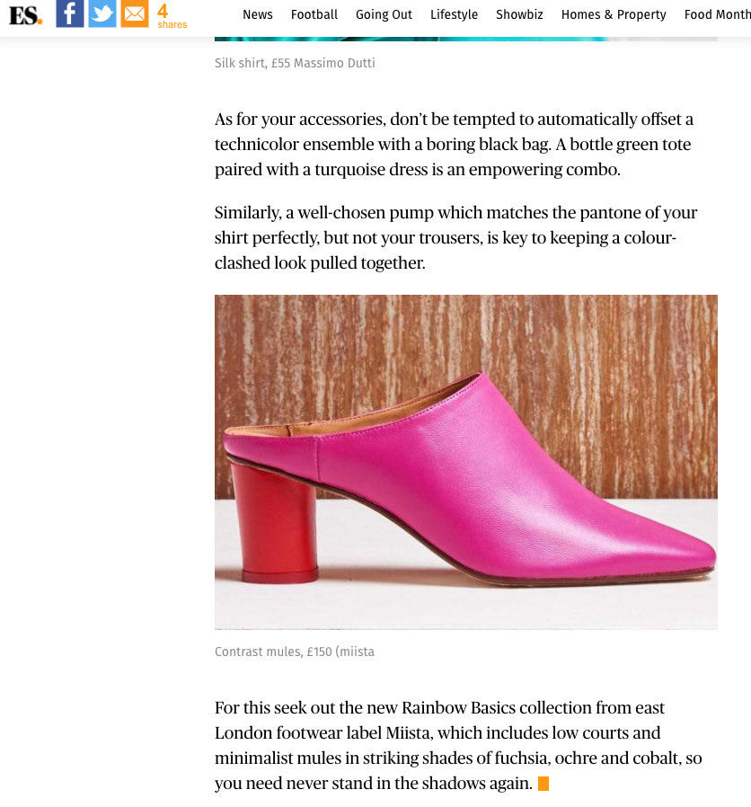 Anne Mules from our capsule collection in Evening Standard