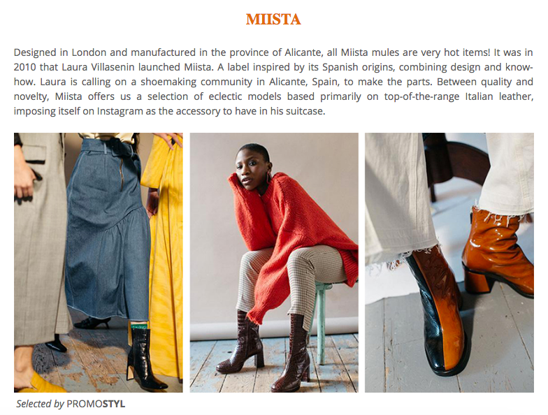 Miista featured in Promostyl