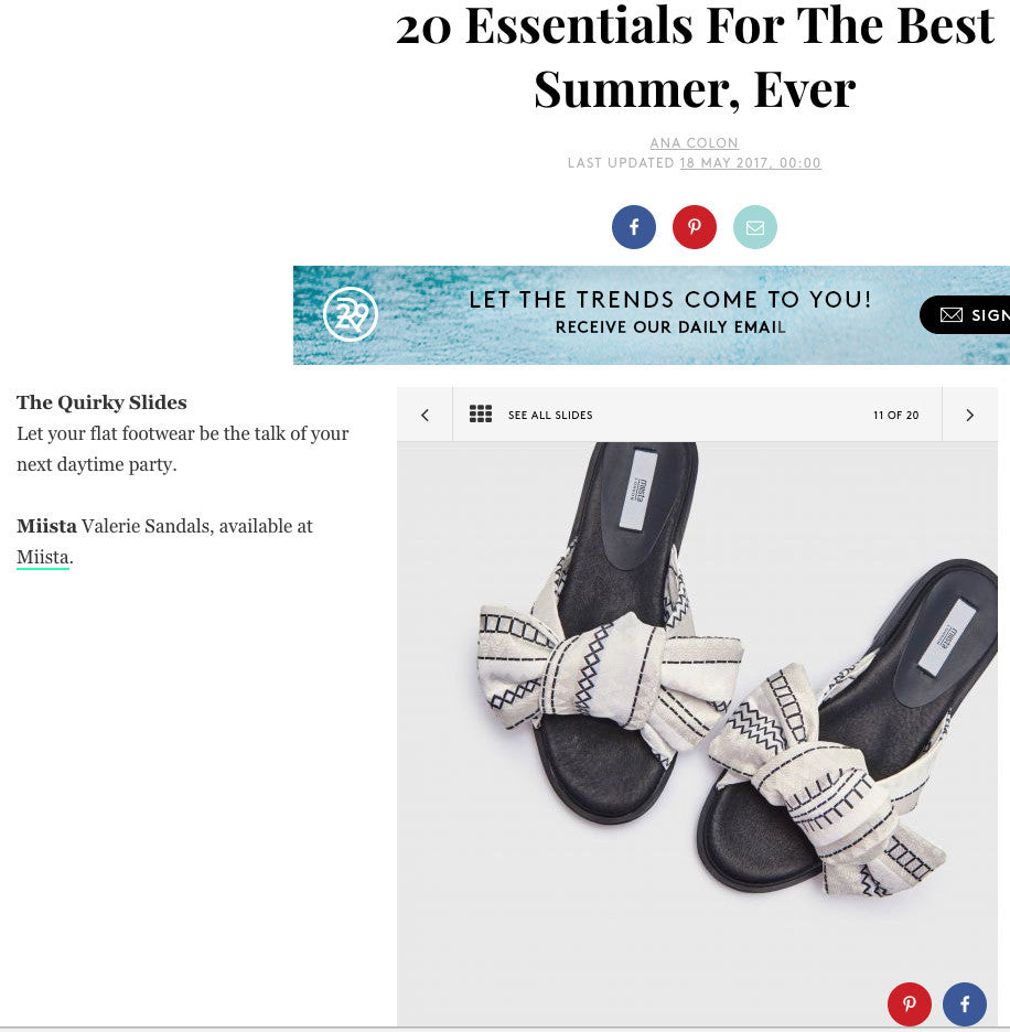 valerie Zig Zag Slides fetured in Refinery 29