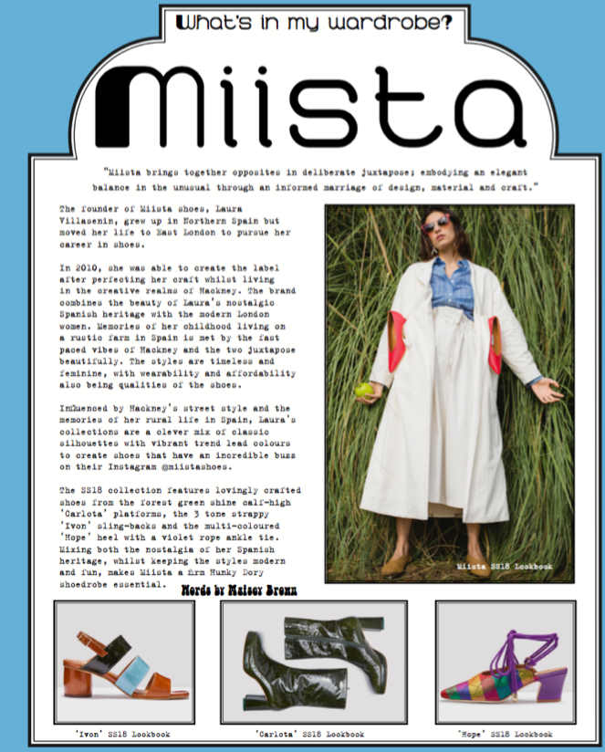 Miista featured in Hunky Dory Magazine