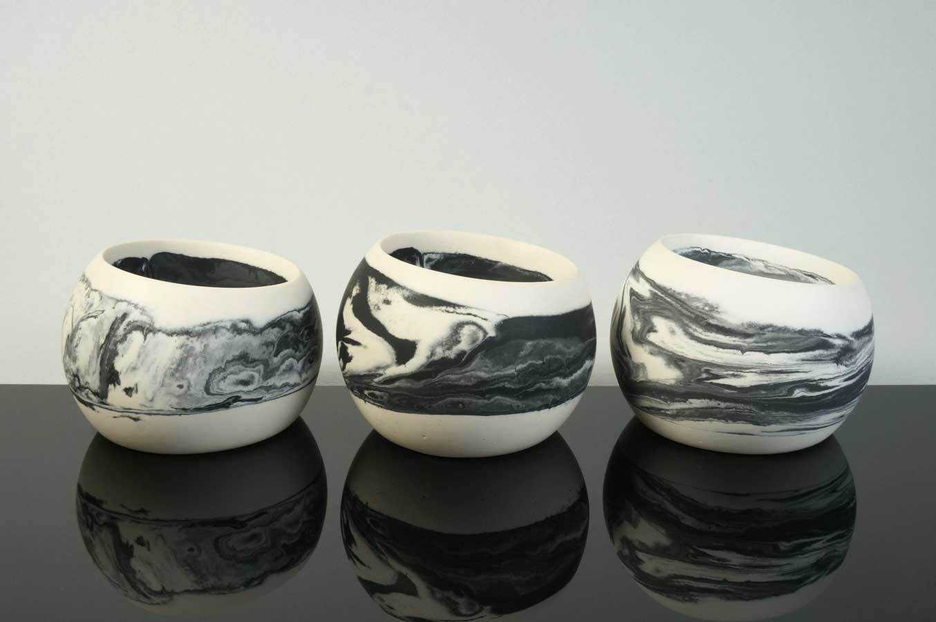Artisan Made Wide Mouth Bowl | Monochrome | Small