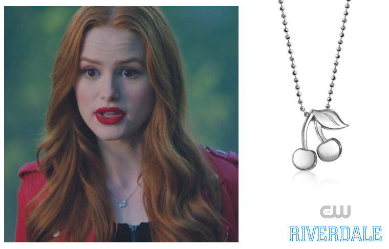 The CW's Riverdale actress, Madeline Petsch, wore our Sterling Silver Vegas Cherries in Season 3,  Episode 9, No Exit!
