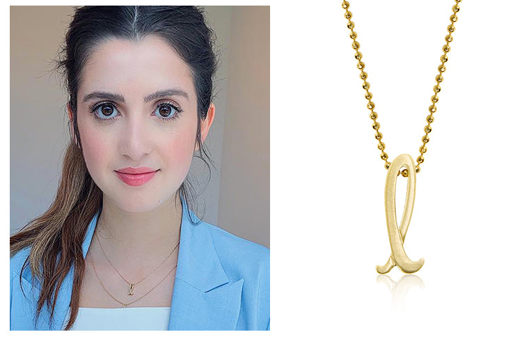 Laura Marano wearing Alex Woo Little Autograph Letter L