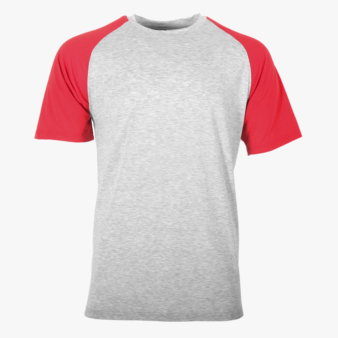 red and white baseball tee short sleeve