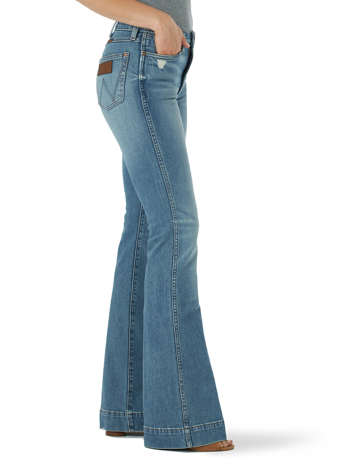 Women's Wrangler Retro Green Jean High Rise Trouser #11MPEGK | High Country  Western Wear