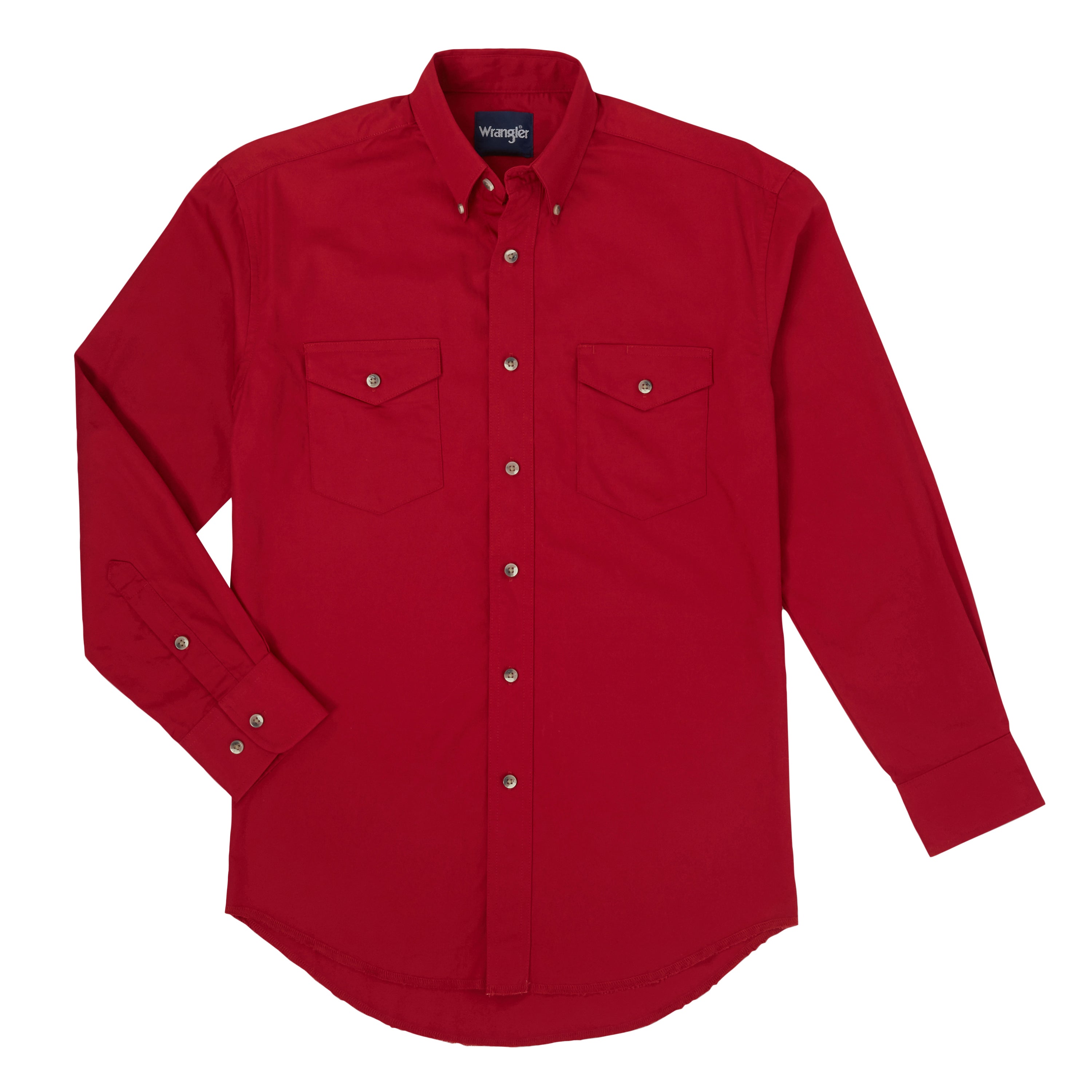 wrangler red button up shirt