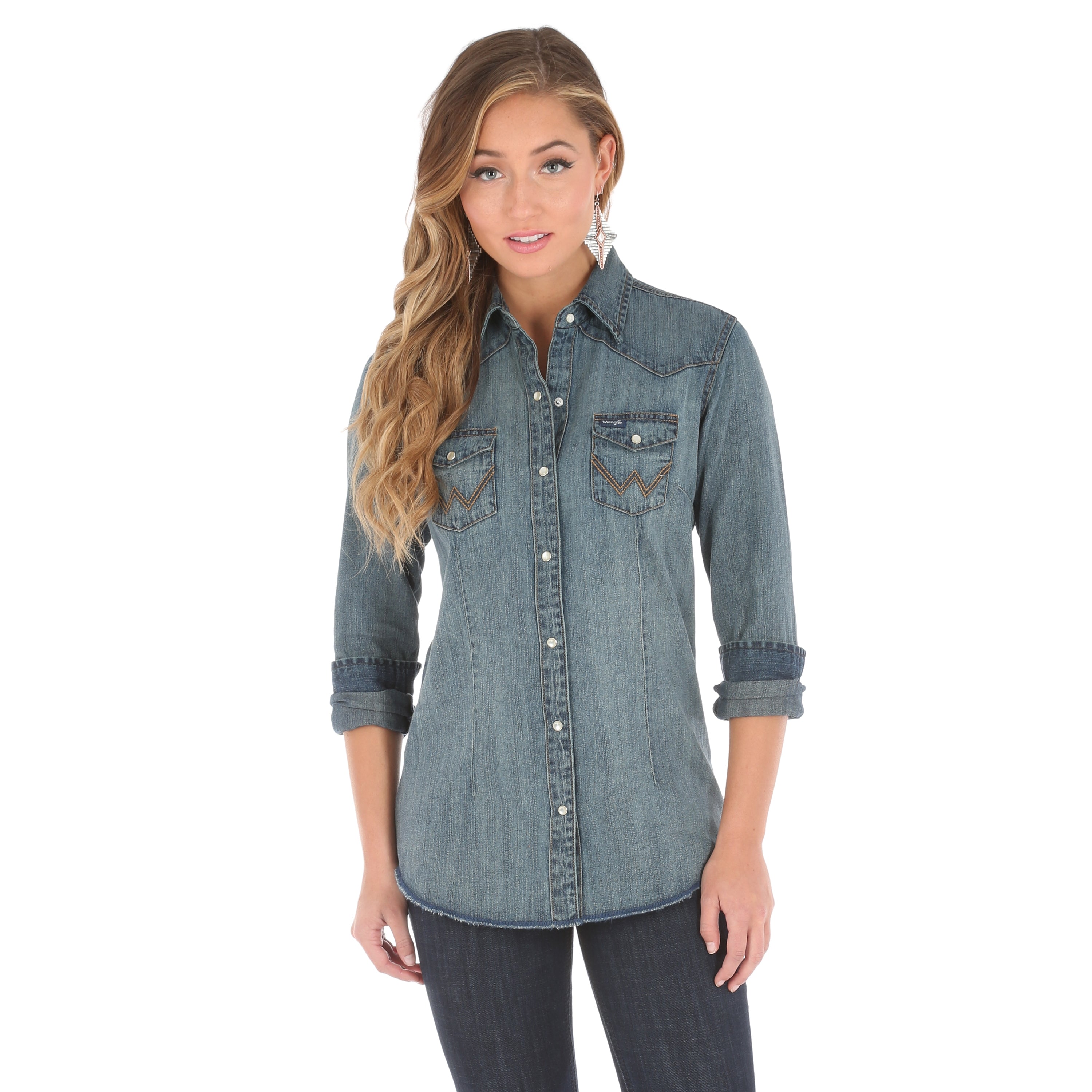 wrangler snap button shirts