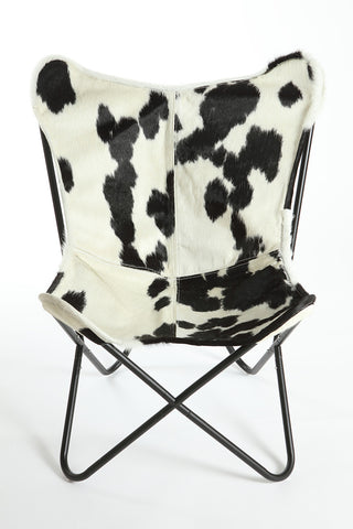 Black White Cowhide Butterfly Chair Gaucho Cowhide Rugs