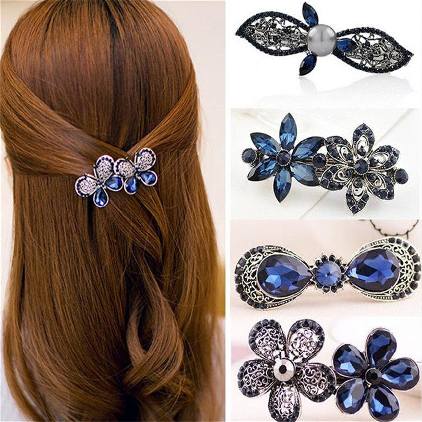 blue rhinestone hair accessories