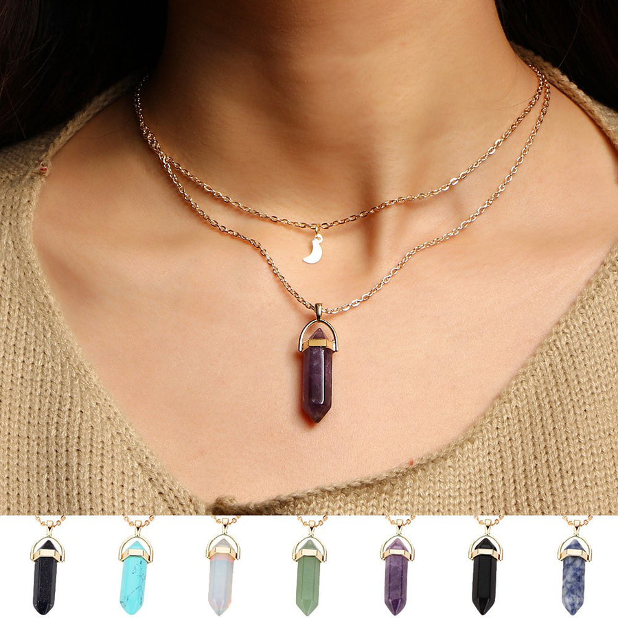 crystal stone necklace