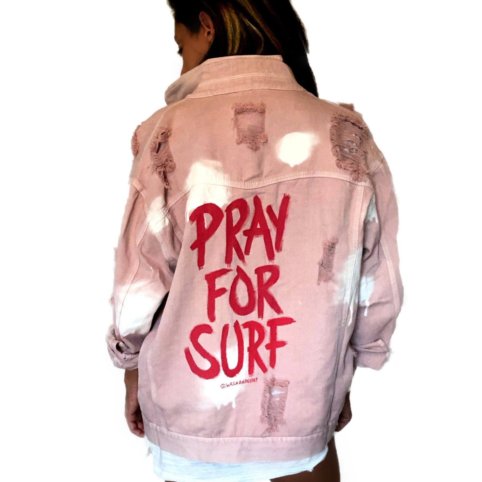 pink kiss denim jacket