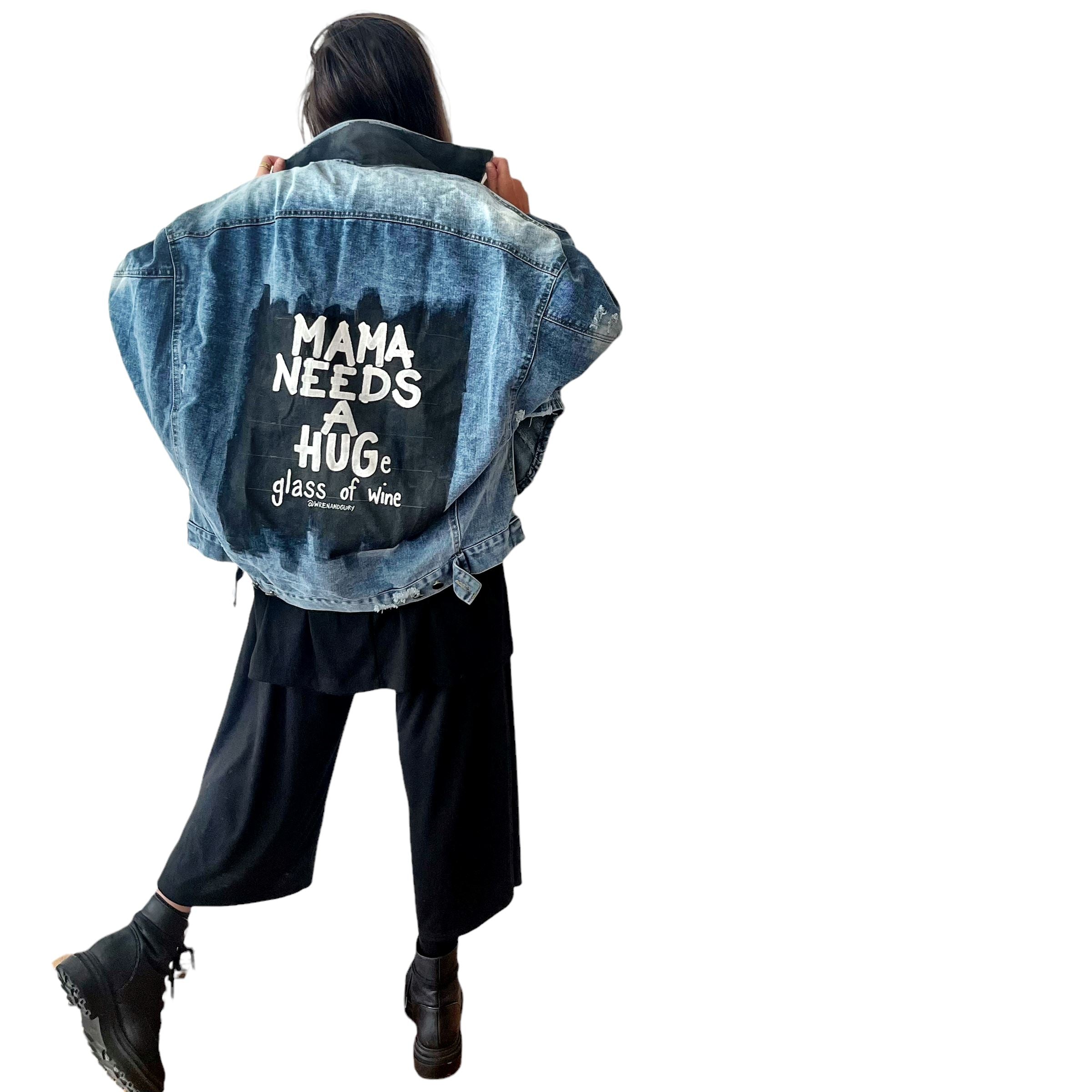 Image of 'Mama Needs A Hug' Denim Jacket