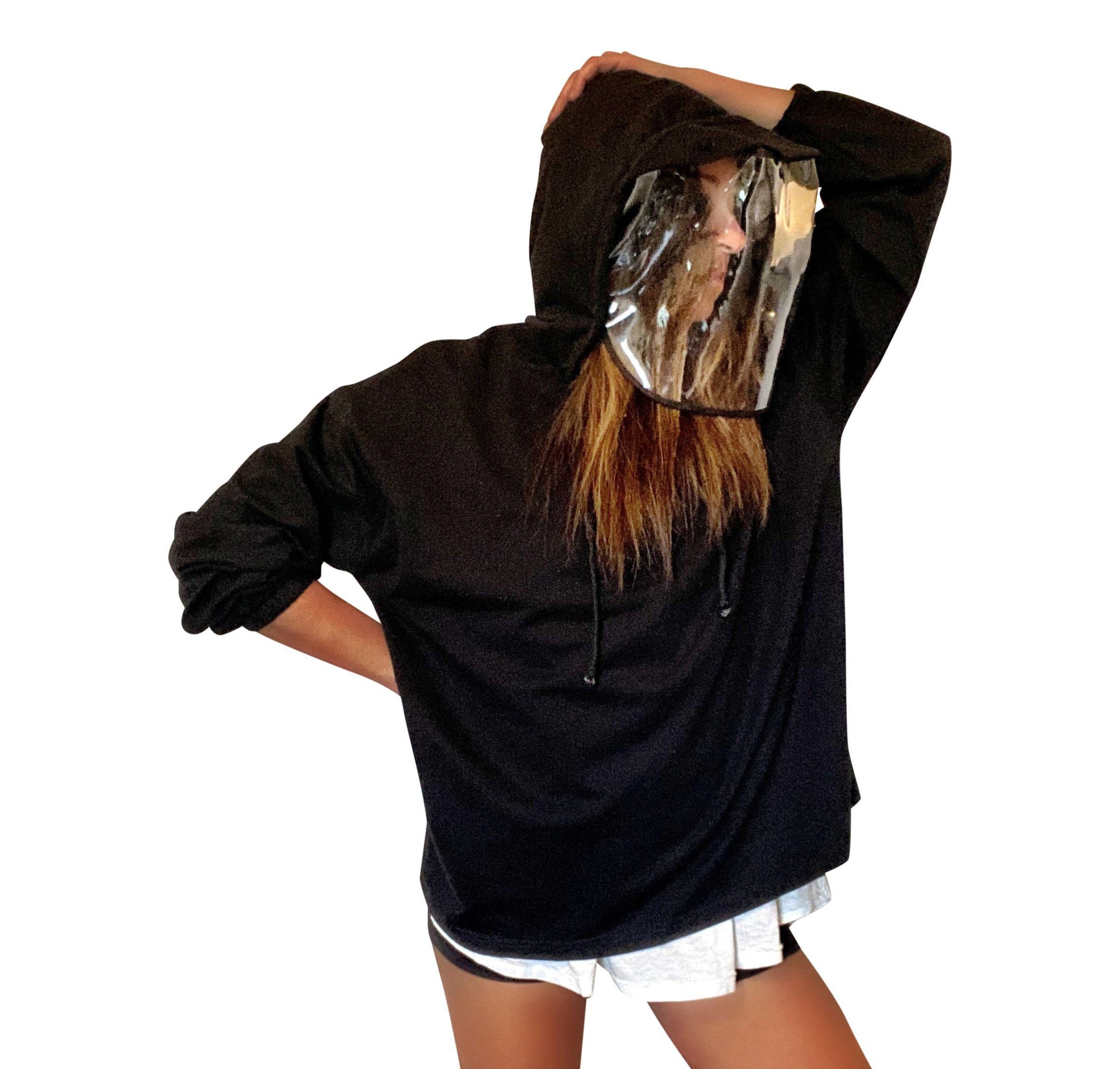 hoodie with face shield