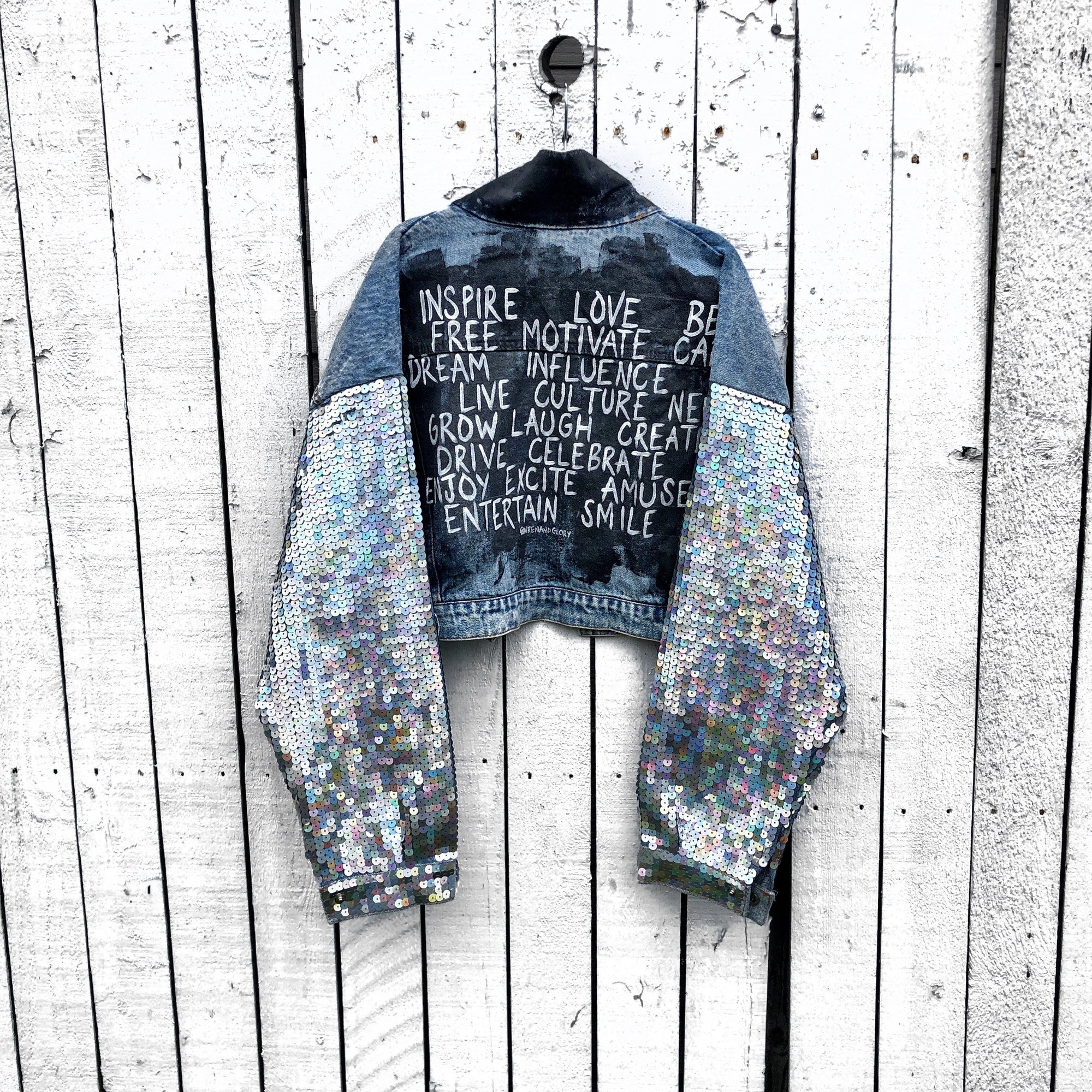 sequin jean jacket