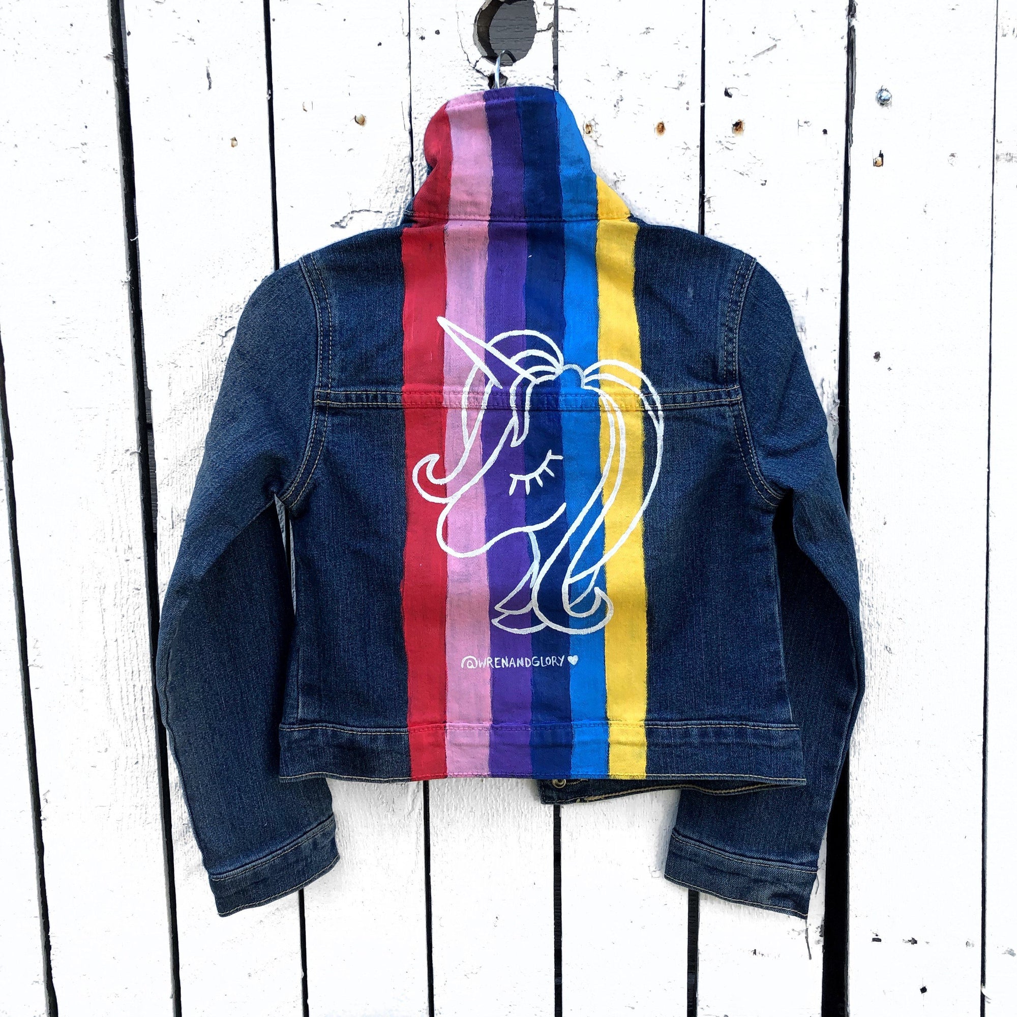 girls unicorn jean jacket