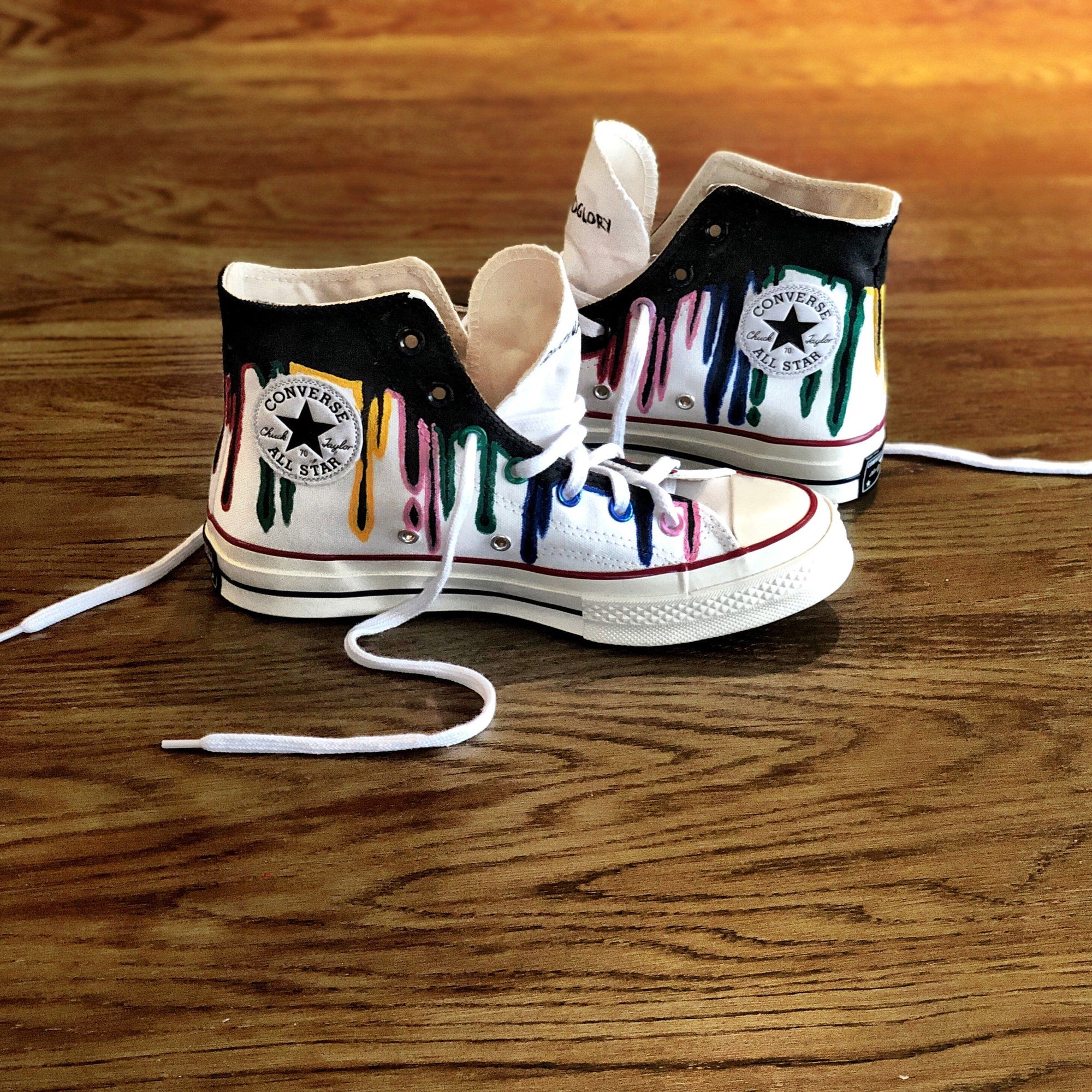 painted converse low tops