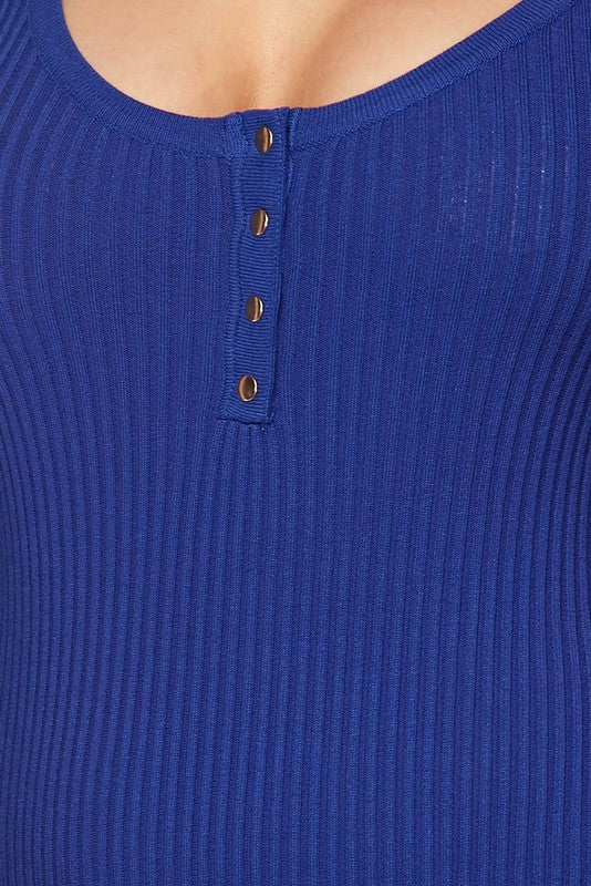 Vermi Ribbed Bodysuit (Royal Blue)