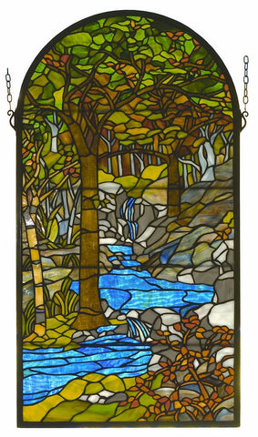 Waterbrooks Arch Stained Glass Window by Meyda Lighting | 16x30 inches ...