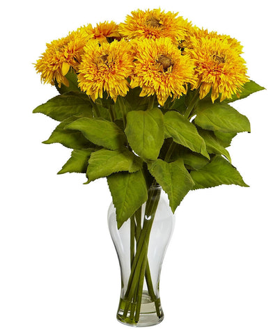 Artificial Sunflowers in Diva Vase 5 colors by Nearly Natural | 22.5 ...