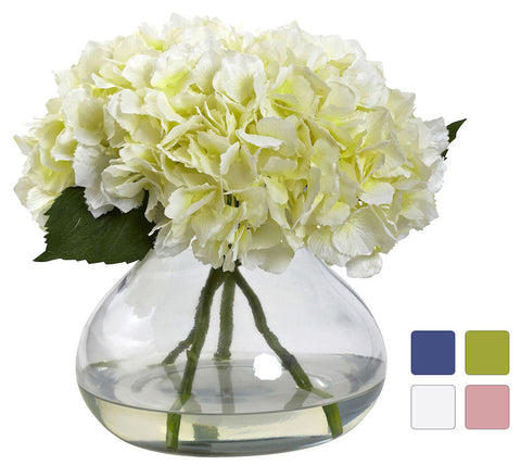 Large Silk Hydrangea with Vase in 4 colors by Nearly Natural | 9 ...