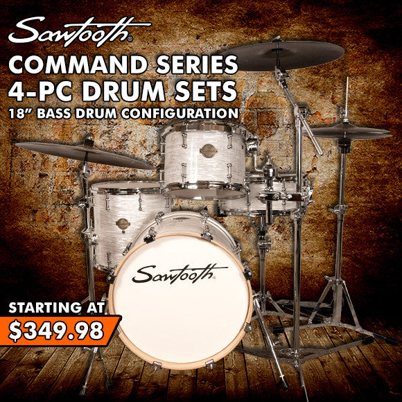 Sawtooth Command Series 4-Piece Drum Set with 18-inch Bass Drum
